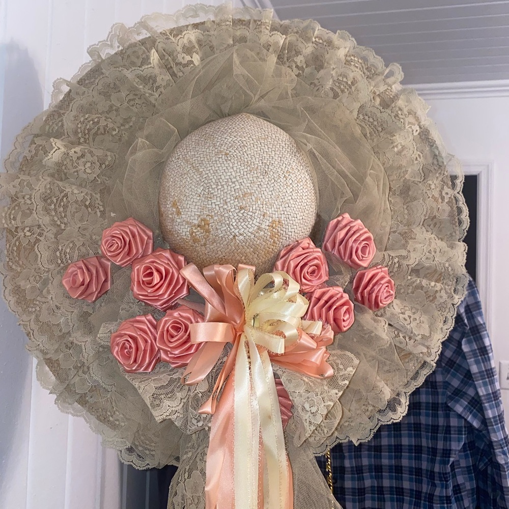 Vintage Lace Straw Hat